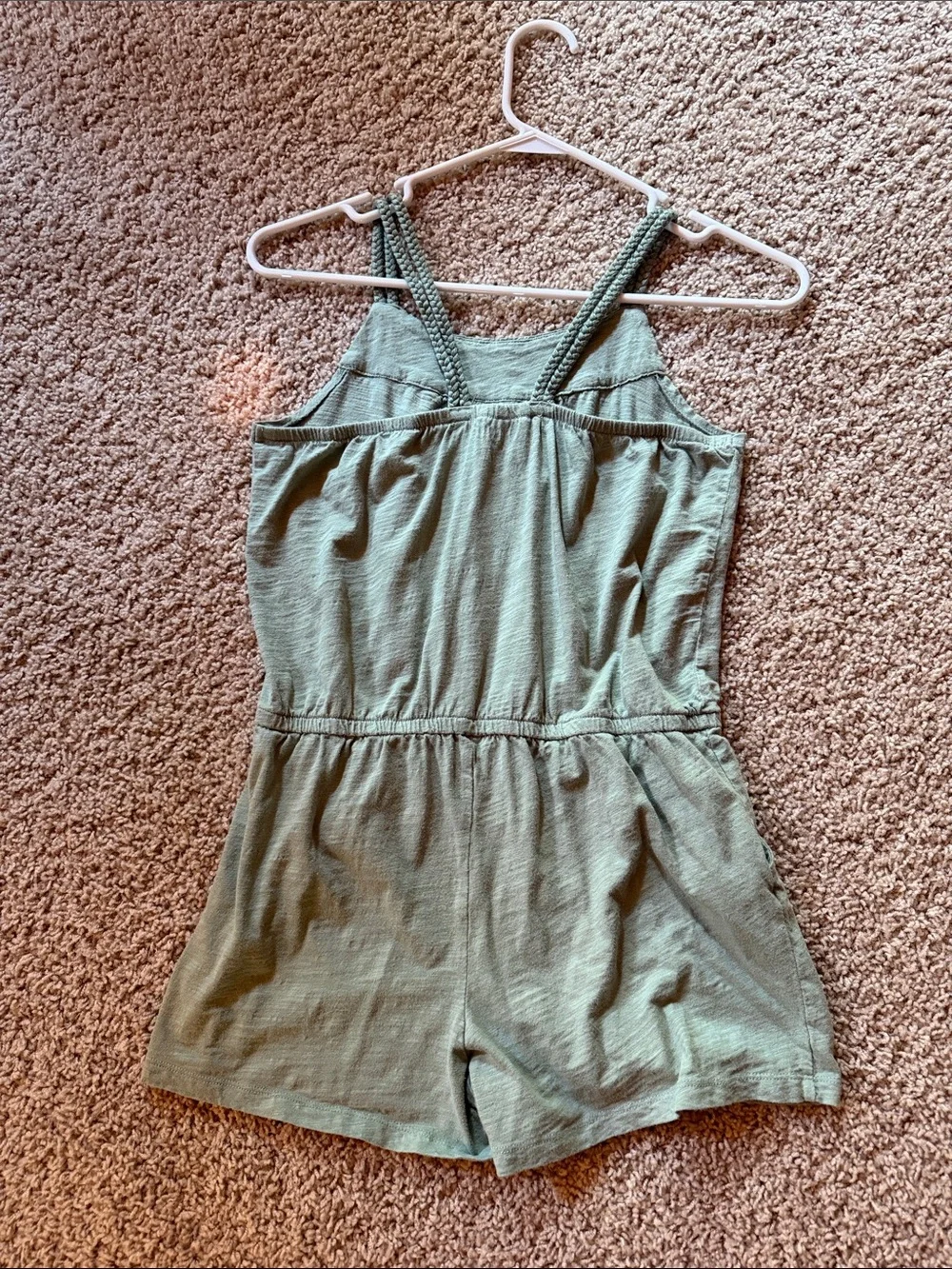 OshKosh B'gosh sage Green Braided-Strap Romper